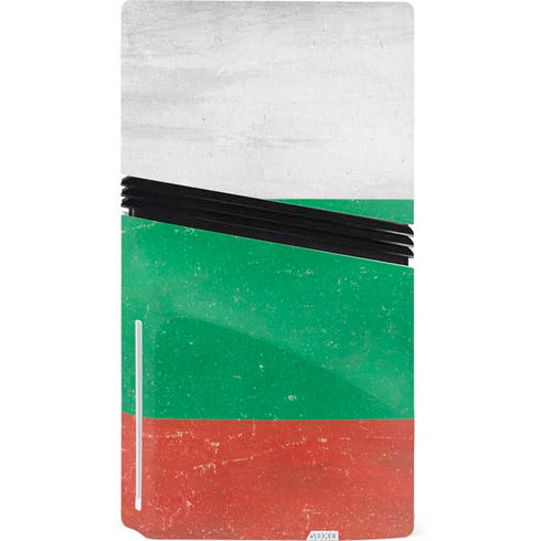 Bulgarian Flag Distressed PS5 Pro Disk Console Skin